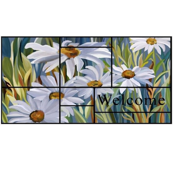 Stephan Roberts Home 30N-18RM51-06 18 x 30 in. Recycled Rubber Doormat - Daisies 30N-18RM51-06 - main